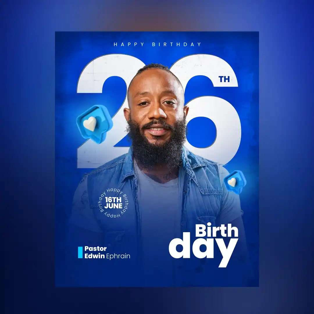 Birthday Flyer Design, Modern Celebration Poster, Party Invitation, Event Graphic